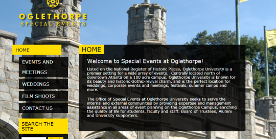 Oglethorpe Special Events website