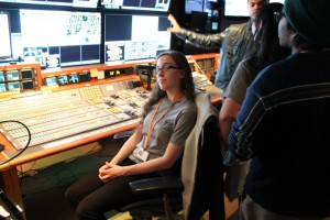 Caitlyn Mitchell '13 in CNN's Command Center.