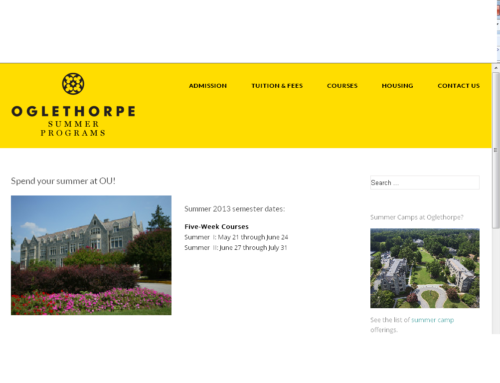 Creating the Oglethorpe Summer website